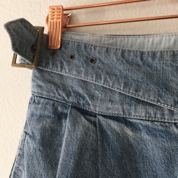 Free People Side Buckle Wide Leg Jean Viva La Blue - Picture 6 of 7